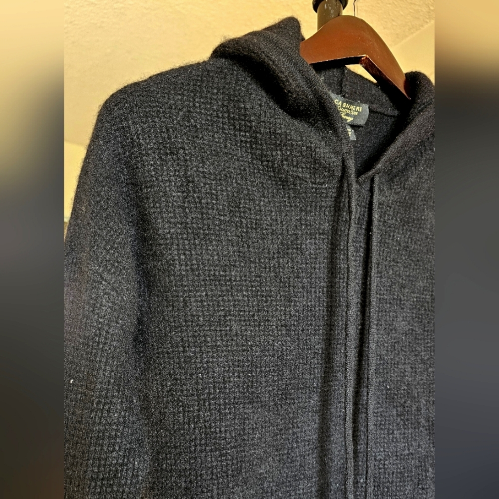 Charter Club Cashmere Luxury Waffle Knit Hooded Sweater - Picture 2 of 5